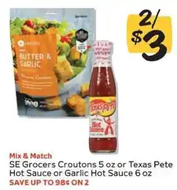 Winn Dixie SE Grocers Croutons or Texas Pete Hot Sauce offer