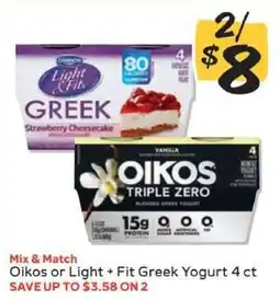Winn Dixie Oikos or Light + Fit Greek Yogurt 4 ct offer