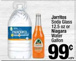 Super King Markets Jarritos Soda Glass 12.5 oz or Niagara Water Gallon offer