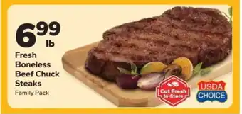 Save a Lot Fresh Boneless Beef Chuck Steaks offer