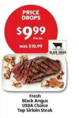 Aldi Fresh Black Angus USDA Choice Top Sirloin Steak offer