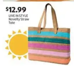 Aldi LIVE IN STYLE Novelty Straw Tote offer