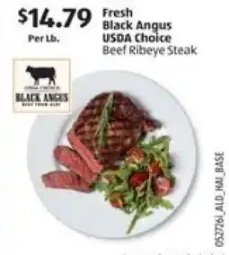 Aldi Fresh Black Angus USDA Choice Beef Ribeye Steak offer