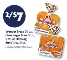 Family Dollar Wonder Bread, Hamburger Buns, or Hot Dog Buns offer