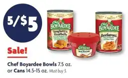 Family Dollar Chef Boyardee Bowls or Cans offer
