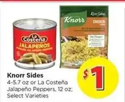 Food 4 Less Knorr Sides or La Costeña Jalapeño Peppers offer