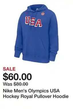 Dick's Sporting Goods Nike Men's Olympics USA Hockey Royal Pullover Hoodie offer