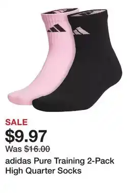 Dick's Sporting Goods adidas Pure Training 2-Pack High Quarter Socks offer