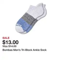 Dick's Sporting Goods Bombas Men's Tri-Block Ankle Sock offer