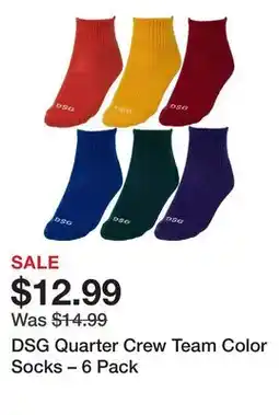 Dick's Sporting Goods DSG Quarter Crew Team Color Socks – offer