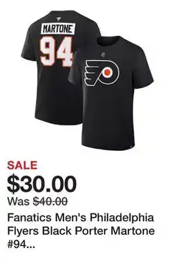 Dick's Sporting Goods Fanatics Men's Philadelphia Flyers Black Porter Martone #94 Alternate T-Shirt offer
