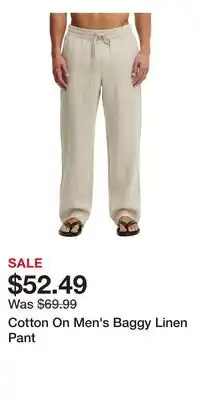 Nordstrom Cotton On Men's Baggy Linen Pant offer