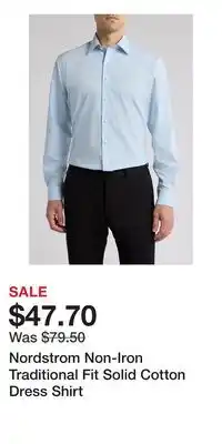 Nordstrom Nordstrom Non-Iron Traditional Fit Solid Cotton Dress Shirt offer