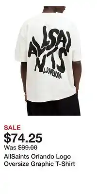 Nordstrom AllSaints Orlando Logo Oversize Graphic T-Shirt offer