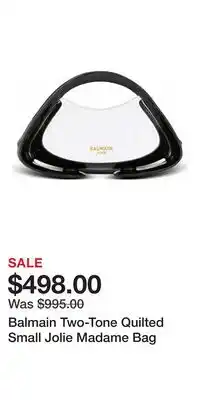 Nordstrom Balmain Two-Tone Quilted Small Jolie Madame Bag offer