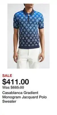 Nordstrom Casablanca Gradient Monogram Jacquard Polo Sweater offer