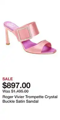 Nordstrom Roger Vivier Trompette Crystal Buckle Satin Sandal offer