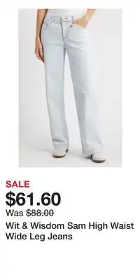 Nordstrom Wit & Wisdom Sam High Waist Wide Leg Jeans offer
