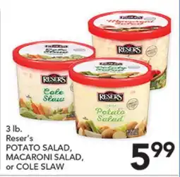 Pete's Fresh Market Reser's POTATO SALAD, MACARONI SALAD, or COLE SLAW offer