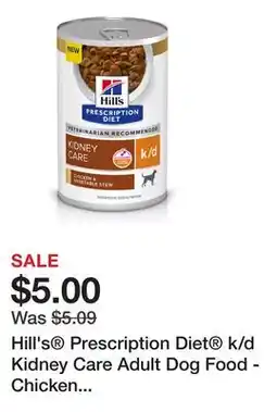 Petsmart Hill's Prescription Diet k/d Kidney Care Adult Dog Food - Chicken & Vegetable Stew offer