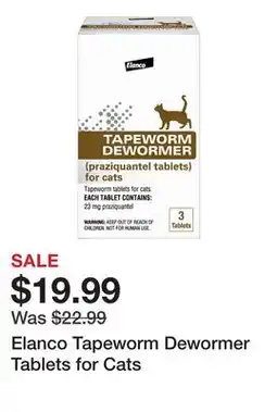 Petsmart Elanco Tapeworm Dewormer Tablets for Cats offer