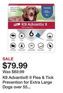 Petsmart K9 Advantix II Flea & Tick Prevention for Extra Large Dogs over 55 lbs, Monthly Spot Treatment offer