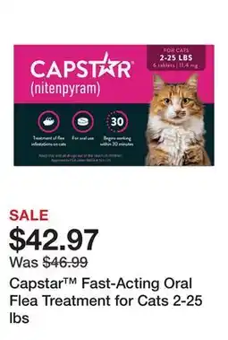 Petsmart Capstar Fast-Acting Oral Flea Treatment for Cats 2-25 lbs offer