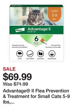 Petsmart Advantage II Flea Prevention & Treatment for Small Cats 5-9 lbs, Monthly Doses offer