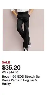 Kohl's Boys 4-20 IZOD Stretch Suit Dress Pants in Regular & Husky offer