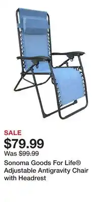 Kohl's Sonoma Goods For Life Adjustable Antigravity Chair with Headrest offer