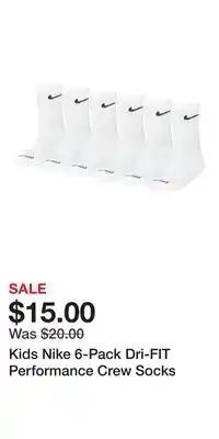 Kohl's Kids Nike 6-Pack Dri-FIT Performance Crew Socks offer
