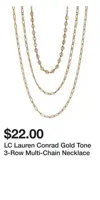 Kohl's LC Lauren Conrad Gold Tone 3-Row Multi-Chain Necklace offer