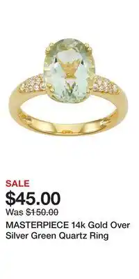 Kohl's MASTERPIECE 14k Gold Over Silver Green Quartz Ring offer