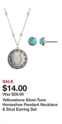 Kohl's Yellowstone Silver-Tone Horseshoe Pendant Necklace & Stud Earring Set offer