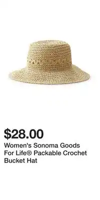 Kohl's Women's Sonoma Goods For Life Packable Crochet Bucket Hat offer