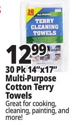 Ocean State Job Lot 30 Pk 14x17 Multi-Purpose Cotton Terry Towels offer