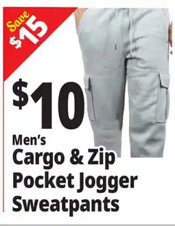 Ocean State Job Lot Men's Cargo & Zip Pocket Jogger Sweatpants offer