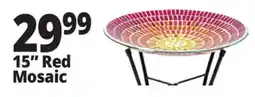 Ocean State Job Lot 15 Red Mosaic Glass Bird Bath offer