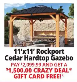 Ocean State Job Lot 11'x11' Rockport Cedar Hardtop Gazebo offer
