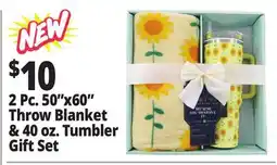 Ocean State Job Lot 9 pc, 50 x 60 throw blanket & 40 oz, tumbler gift set offer