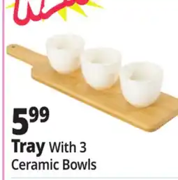 Ocean State Job Lot Tray With 3 Ceramic Bowls offer