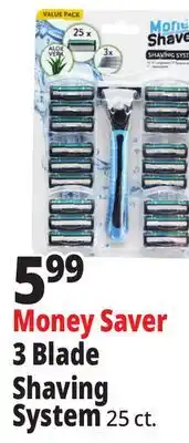 Ocean State Job Lot Money Saver 3 Blade Shaving System offer
