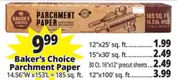 Ocean State Job Lot Baker's Choice Parchment Paper offer