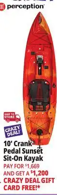 Ocean State Job Lot 10' Crank Pedal Sunset Sit-On Kayak offer
