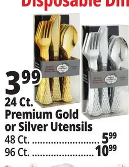Ocean State Job Lot 24 Ct. Premium Gold or Silver Utensils offer