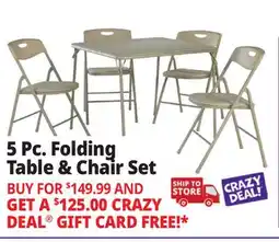 Ocean State Job Lot 5 PC Folding Table & Chair Set offer
