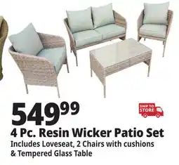 Ocean State Job Lot 4 Pc.Resin Wicker Patio Set offer