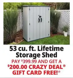 Ocean State Job Lot 53 cu. ft. Lifetime Storage Shed offer
