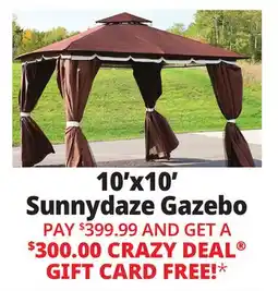 Ocean State Job Lot 10'x10' Sunnydaze Gazebo offer