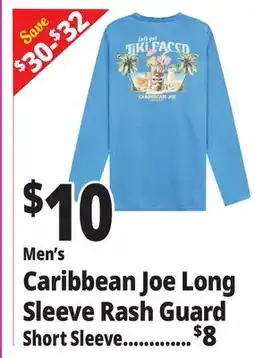 Ocean State Job Lot Men's Caribbean Joe Long Sleeve Rash Guard offer